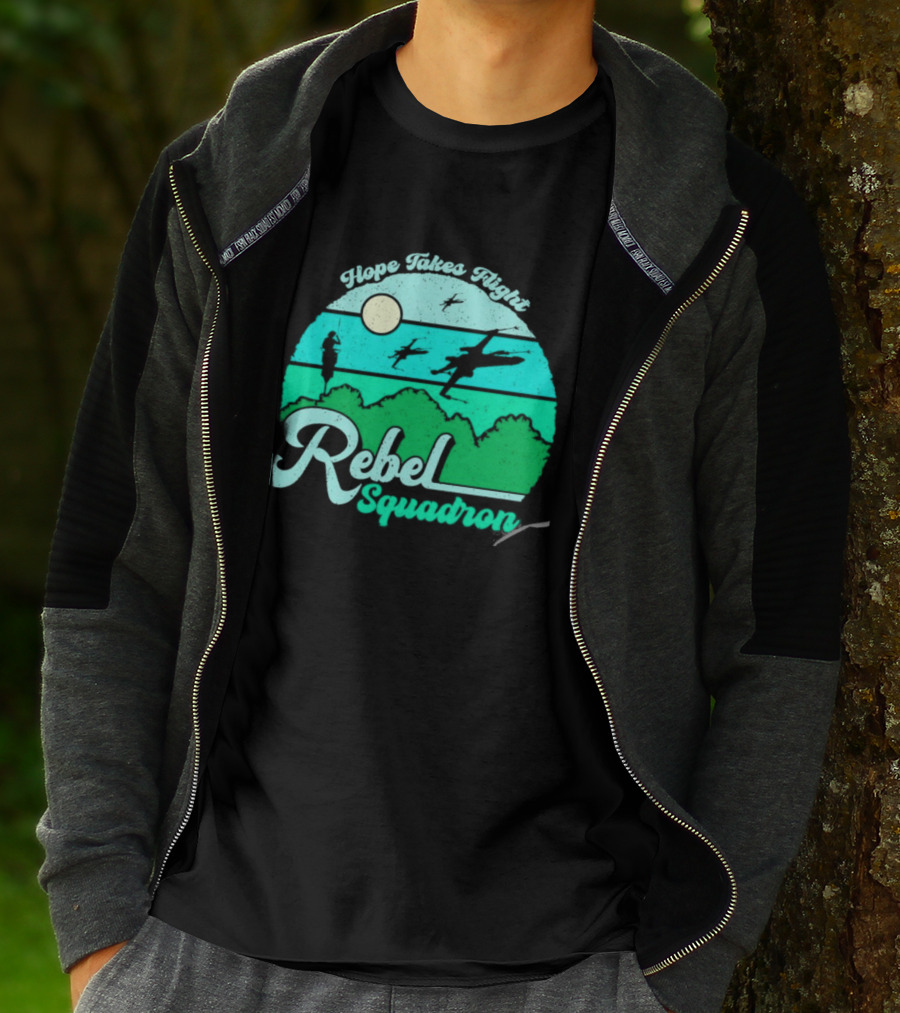 Rebel Squadron Hope Takes Flight Sunset Landscape T-Shirt