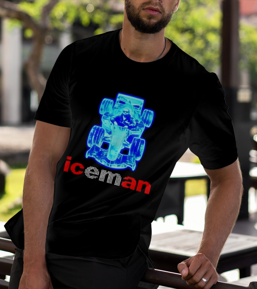 Iceman Kimi Räikkönen F1 Driver Holographic Car Racing Blue Red T-Shirt