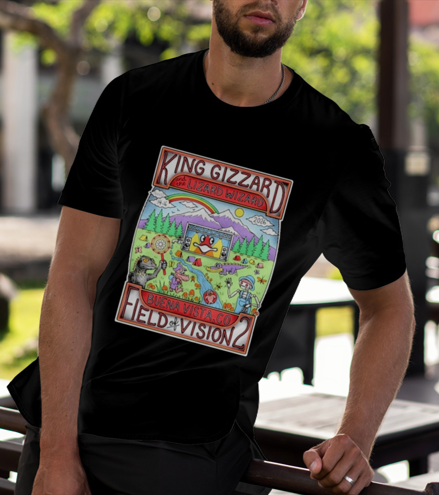 King Gizzard And The Lizard Wizard Field Of Vision 2 Buena Vista CO August 14 16 2026 T-Shirt