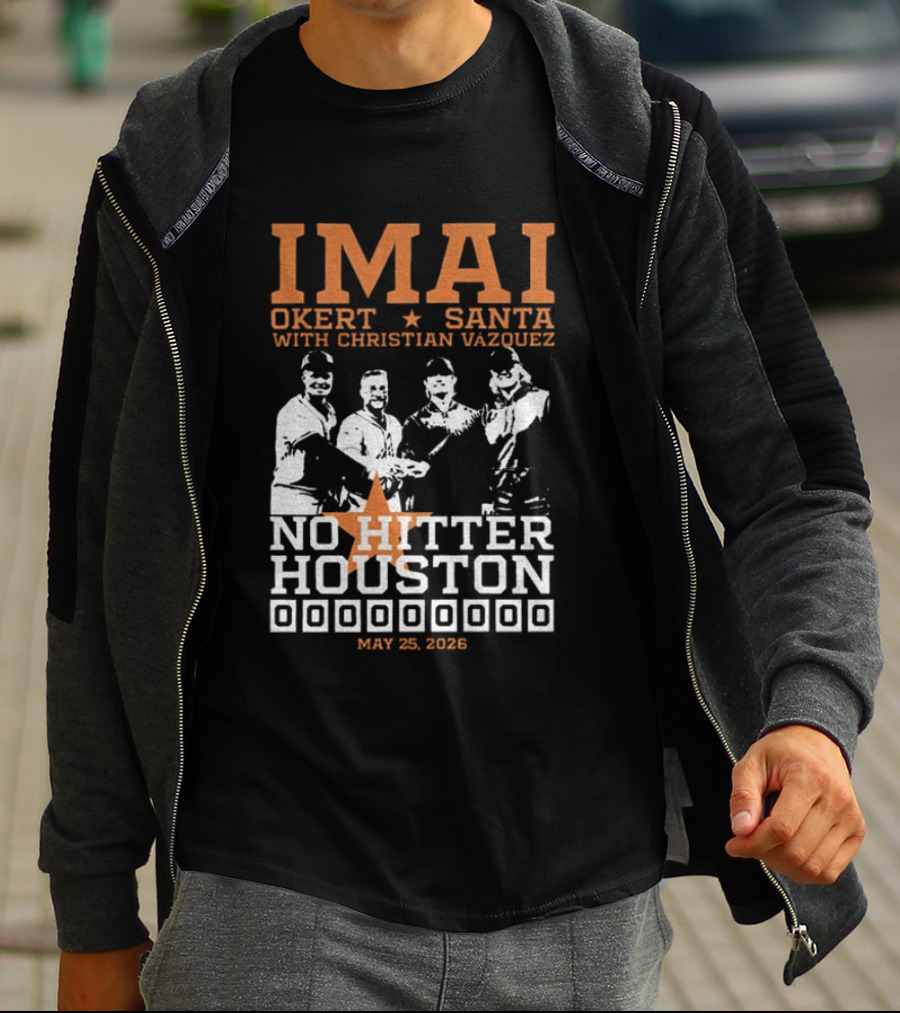 Imai Okert Santa No Hitter Houston May 25 2023 Christian Vazquez T-Shirt