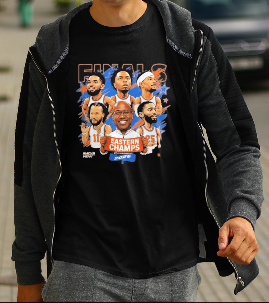 NBA Finals 2026 Eastern Champs Knicks Players And Coach Banner T-Shirt