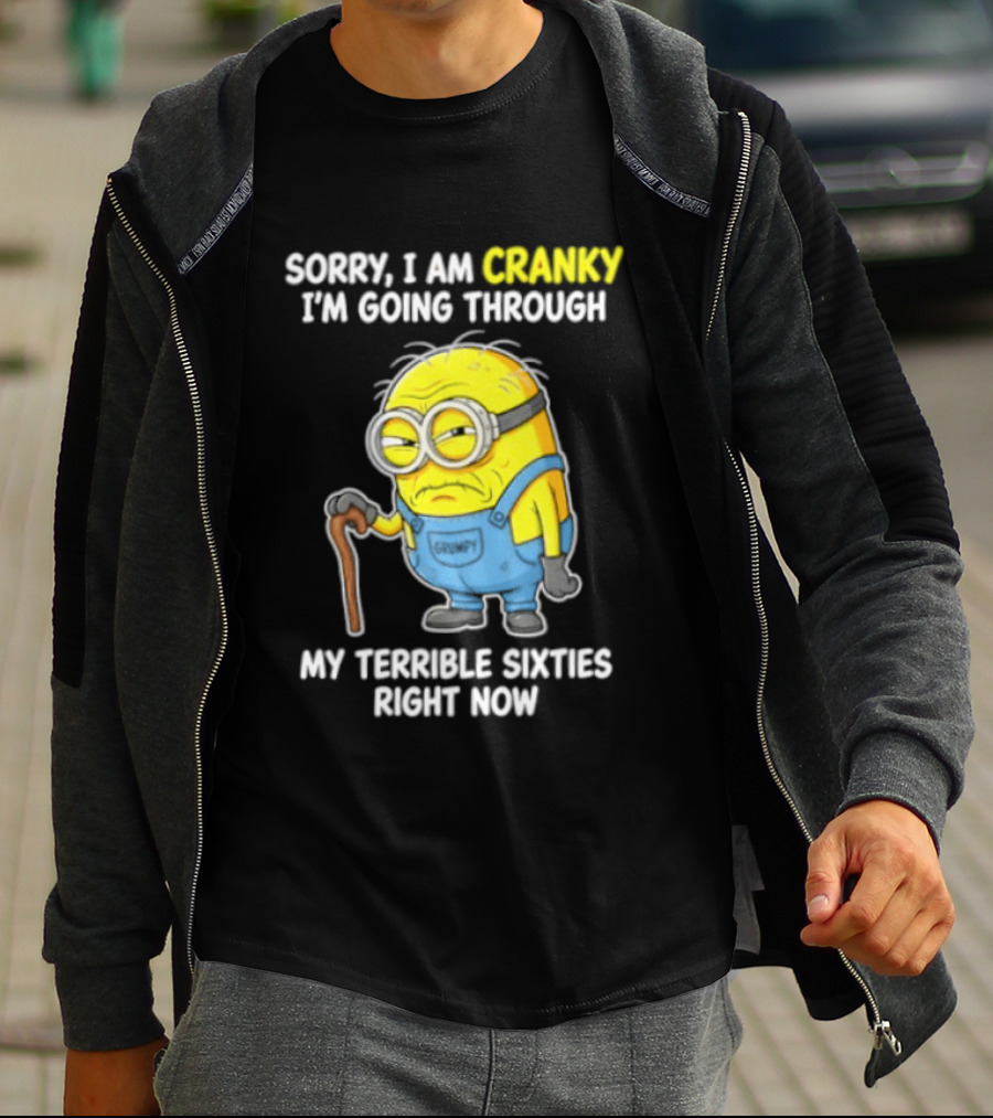 Minion Sorry I Am Cranky Going Through My Terrible Sixties Right Now T-Shirt