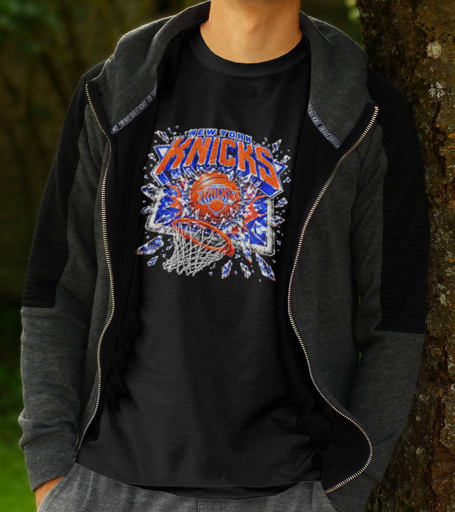 New York Knicks Basketball NBA Backboard Breakthrough T-Shirt