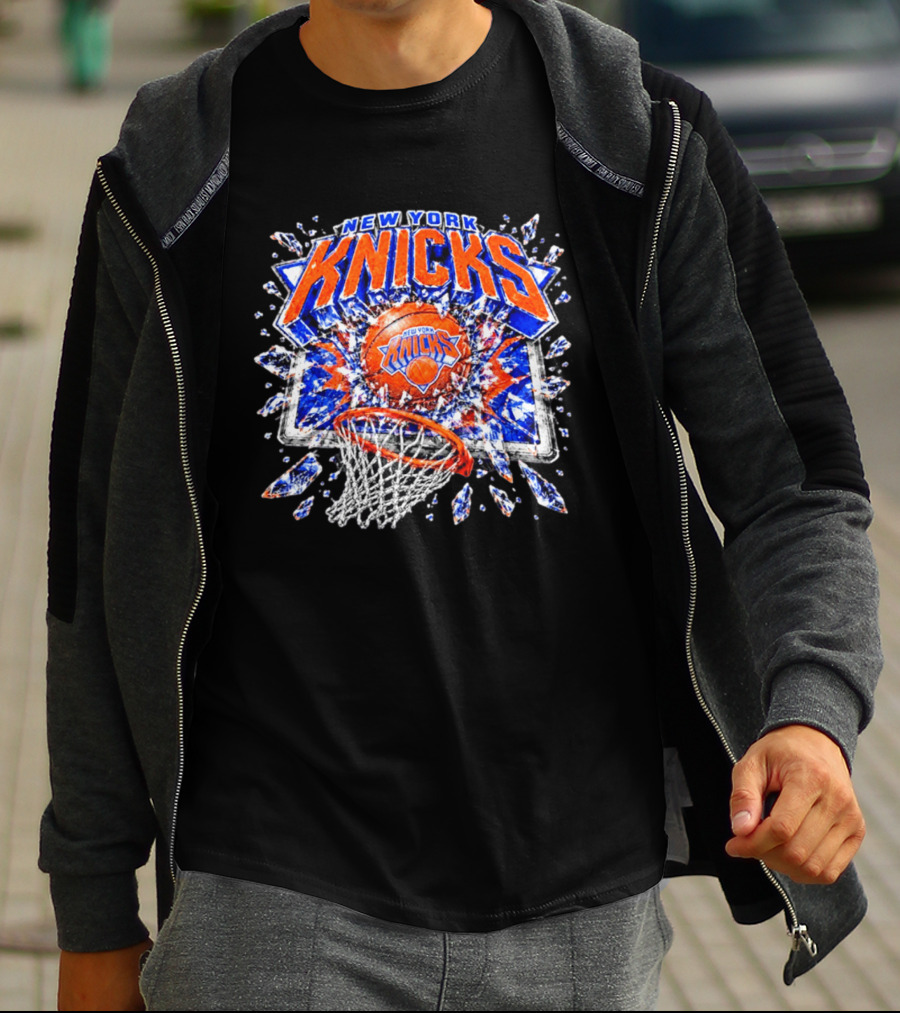 New York Knicks Basketball NBA Backboard Breakthrough T-Shirt