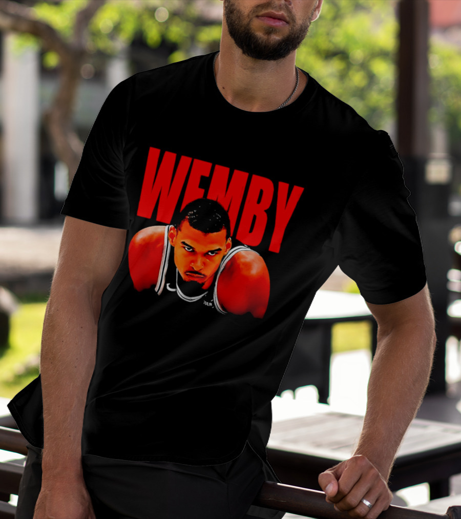 Wemby Victor Wembanyama San Antonio Spurs Bold Red Text Basketball T-Shirt