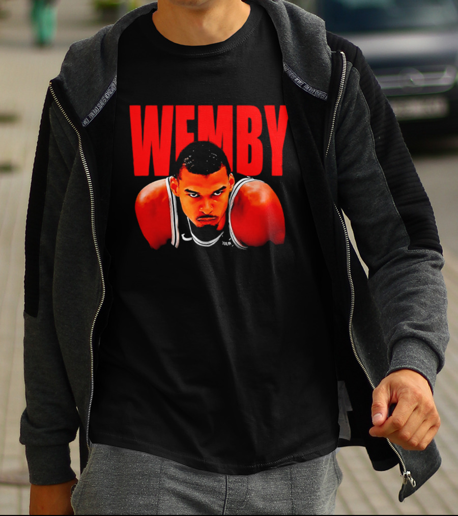 Wemby Victor Wembanyama San Antonio Spurs Bold Red Text Basketball T-Shirt