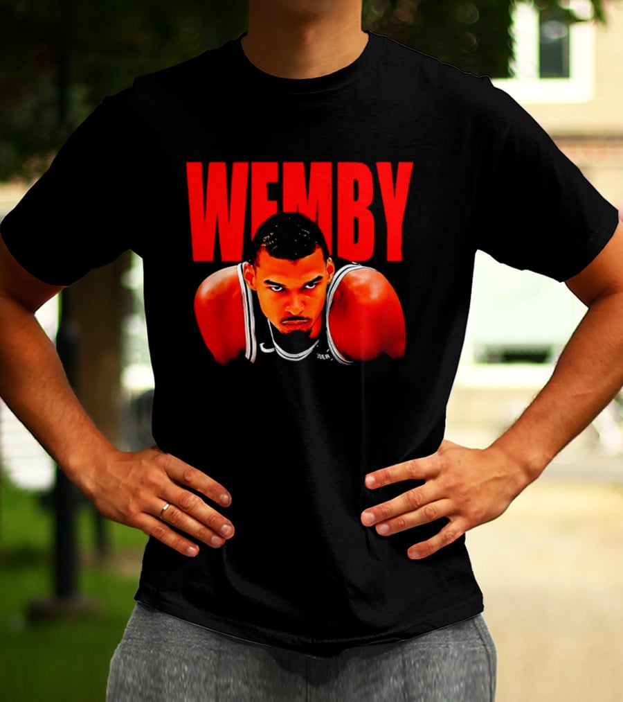 Wemby Victor Wembanyama San Antonio Spurs Bold Red Text Basketball T-Shirt