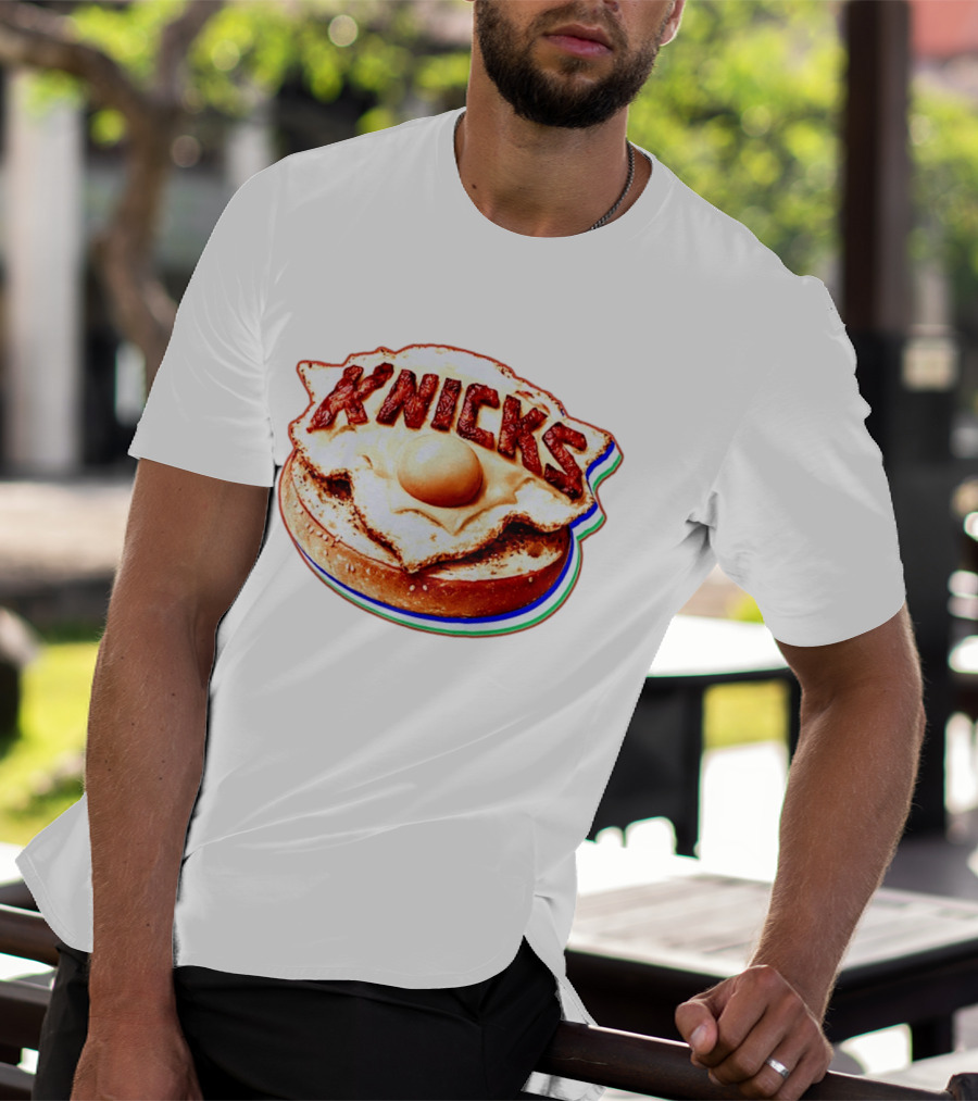 New York Knicks Breakfast Bagel Egg Knicks T-Shirt