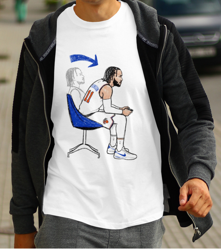 New York Knicks Jalen Brunson Gamer Posture Sketch NBA Player 11 Basketball T-Shirt