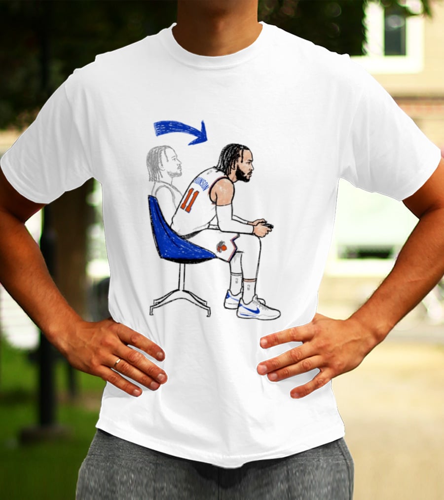 New York Knicks Jalen Brunson Gamer Posture Sketch NBA Player 11 Basketball T-Shirt