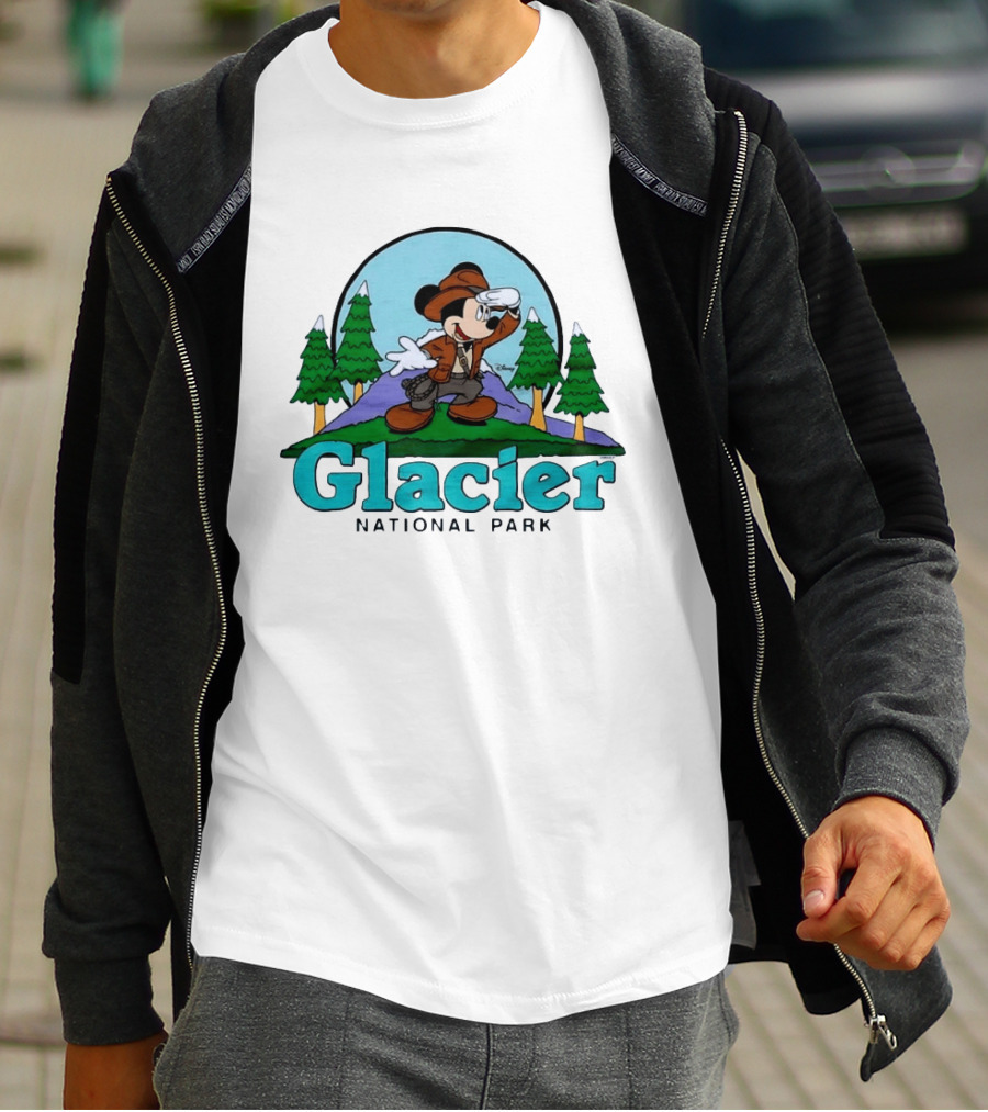 Mickey Mouse Explorer Glacier National Park Adventure T-Shirt