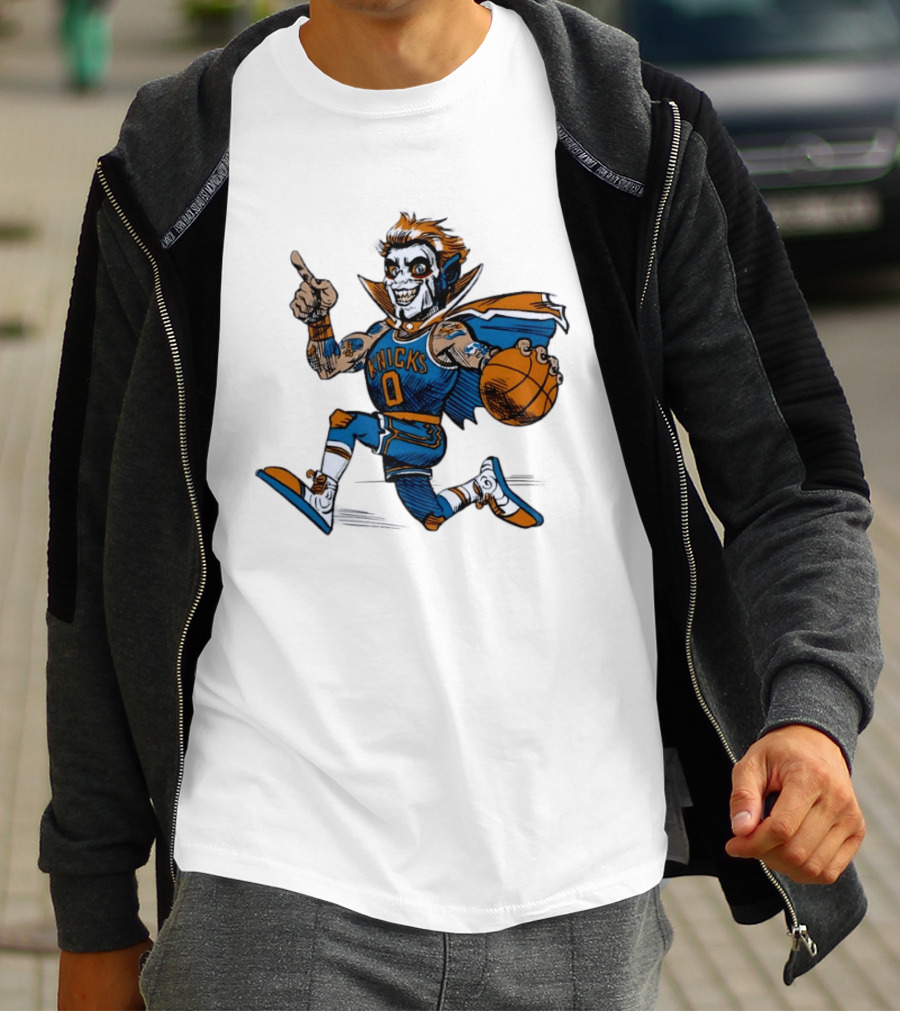 New York Knicks Dracula Vampire Basketball Comic T-Shirt