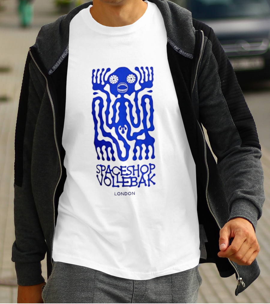 Spaceshop Vollebak London Psychedelic Blue Alien Figure T-Shirt