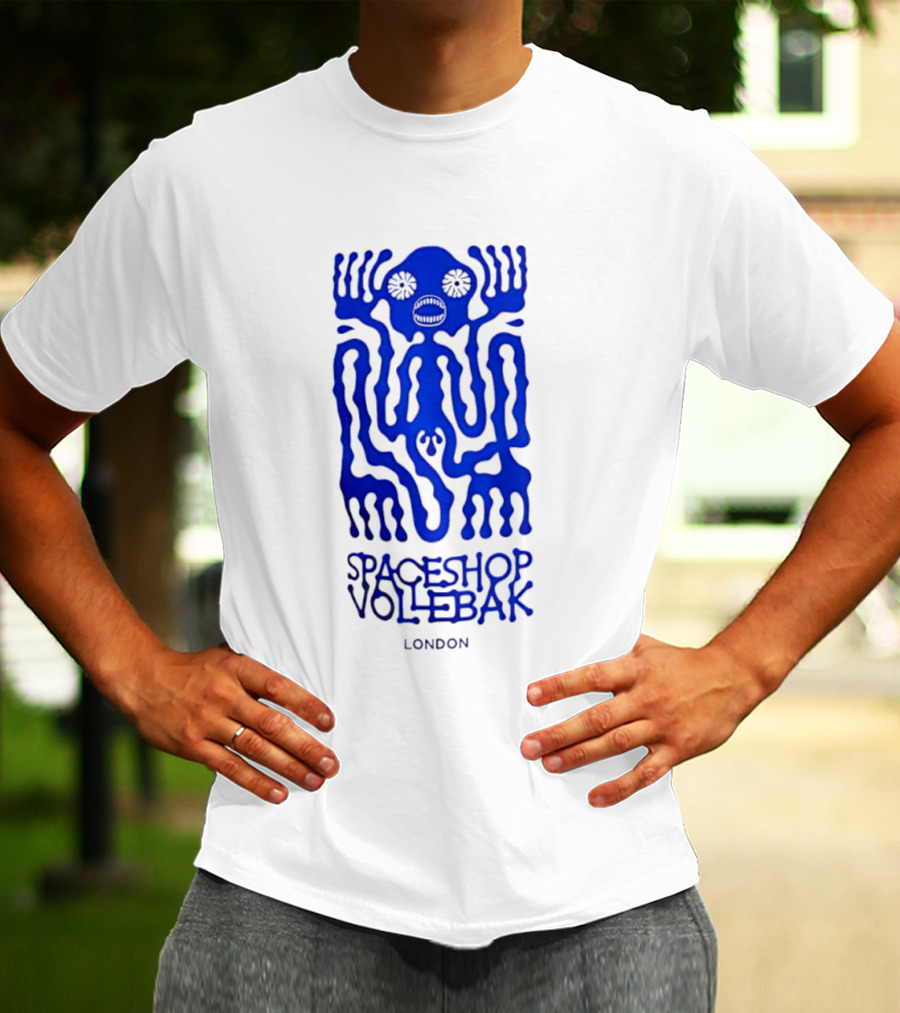 Spaceshop Vollebak London Psychedelic Blue Alien Figure T-Shirt