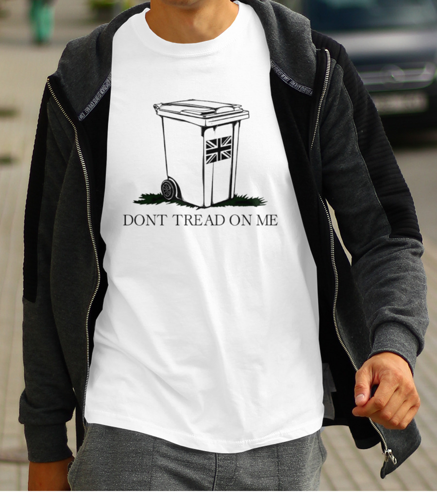 United Kingdom Flag Trash Can Don't Tread On Me T-Shirt