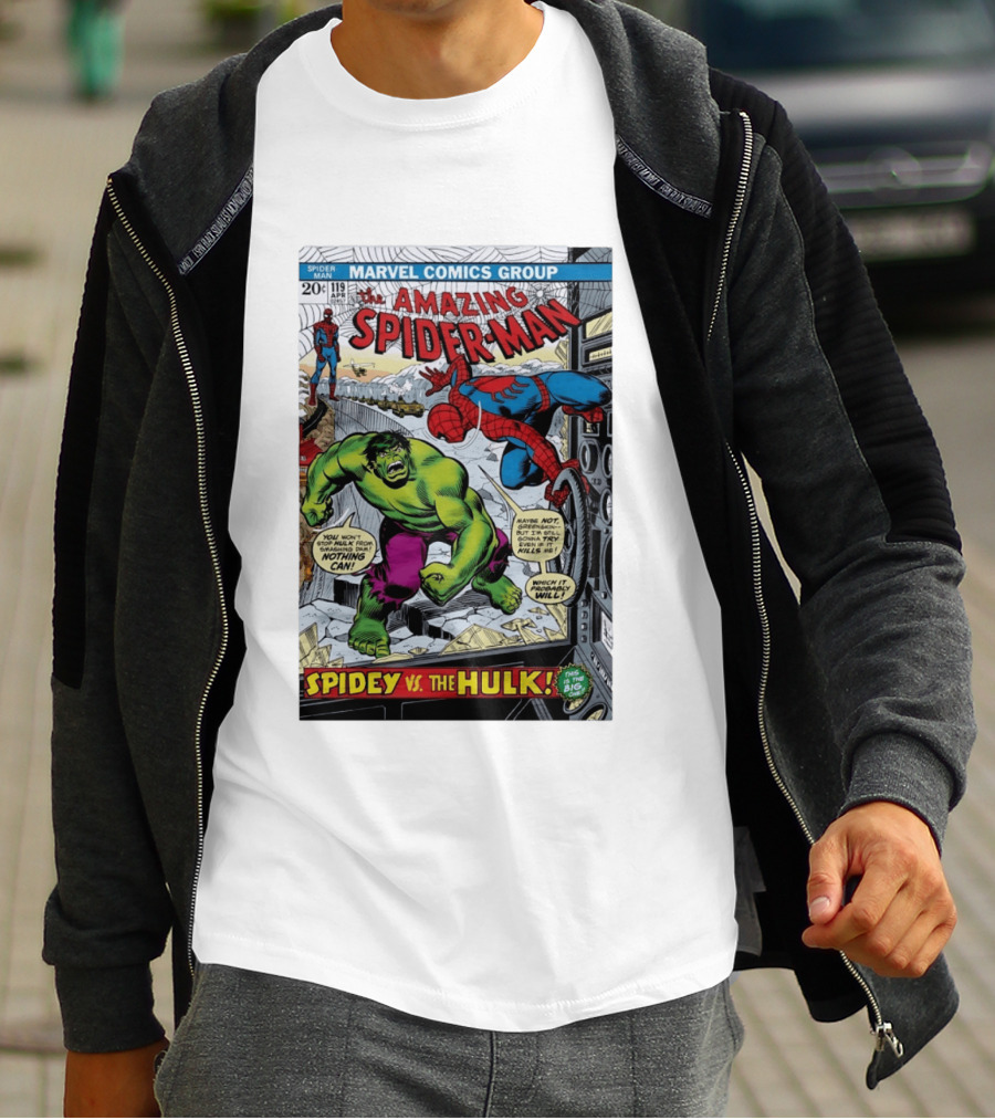 Marvel Comics Group The Amazing Spider Man 119 Spidey Vs The Hulk Comic Book Cover T-Shirt