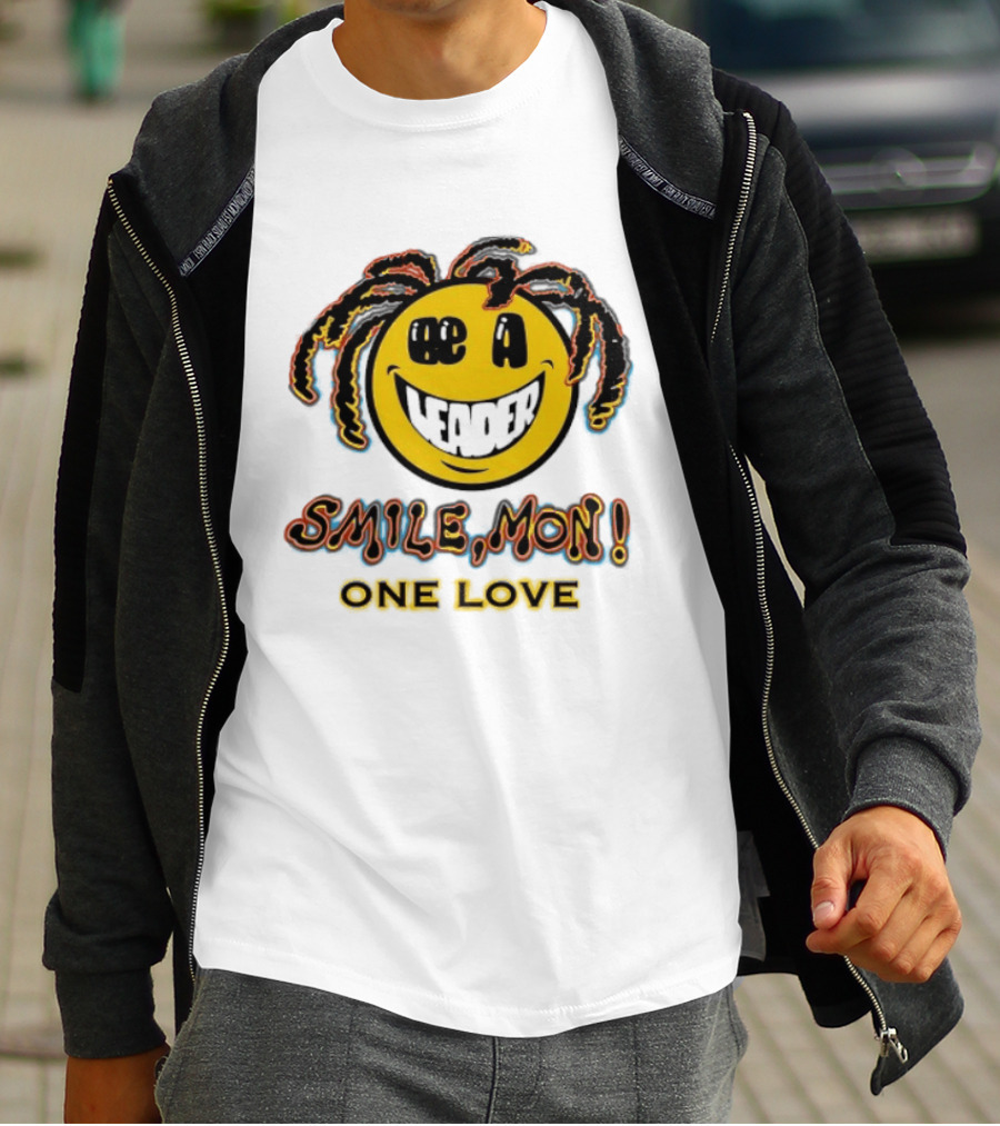 Be A Leader Smile Mon One Love Dreadlocks Emoji T-Shirt