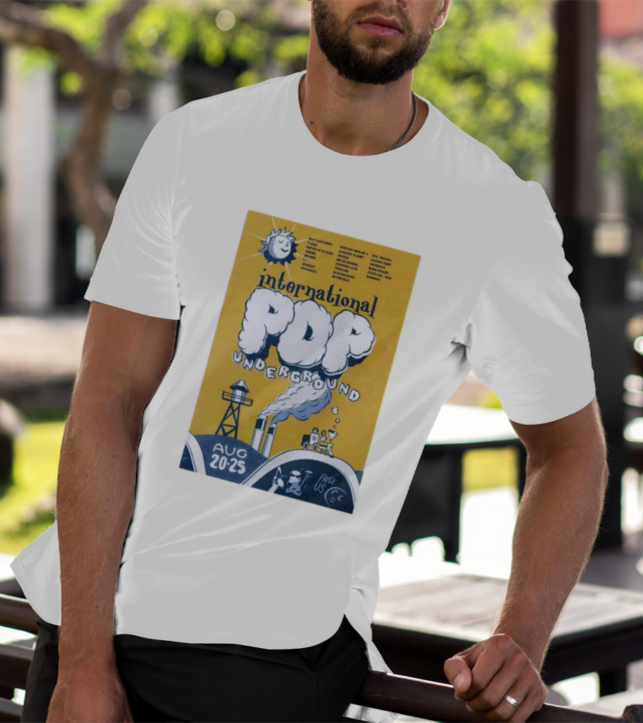 International Pop Underground Festival August 20 25 Beat Happening Fugazi Legend Of Yulesville Seaweed Спинанес Free Us T-Shirt