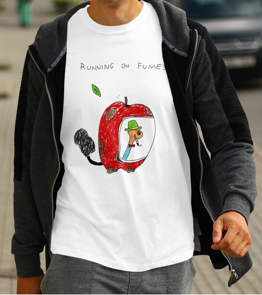 Running On Fumes Lowly Worm Apple Car T-Shirt