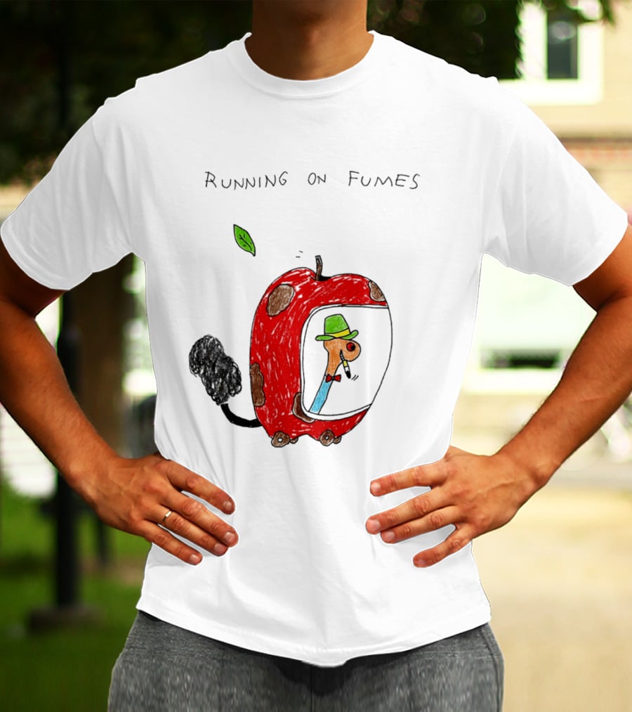Running On Fumes Lowly Worm Apple Car T-Shirt