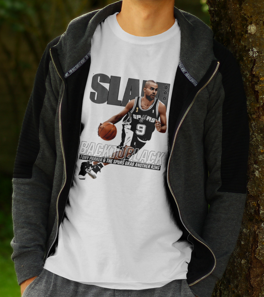 SLAM Back To Black San Antonio Spurs Tony Parker 9 Spurs Grab Another Ring T-Shirt