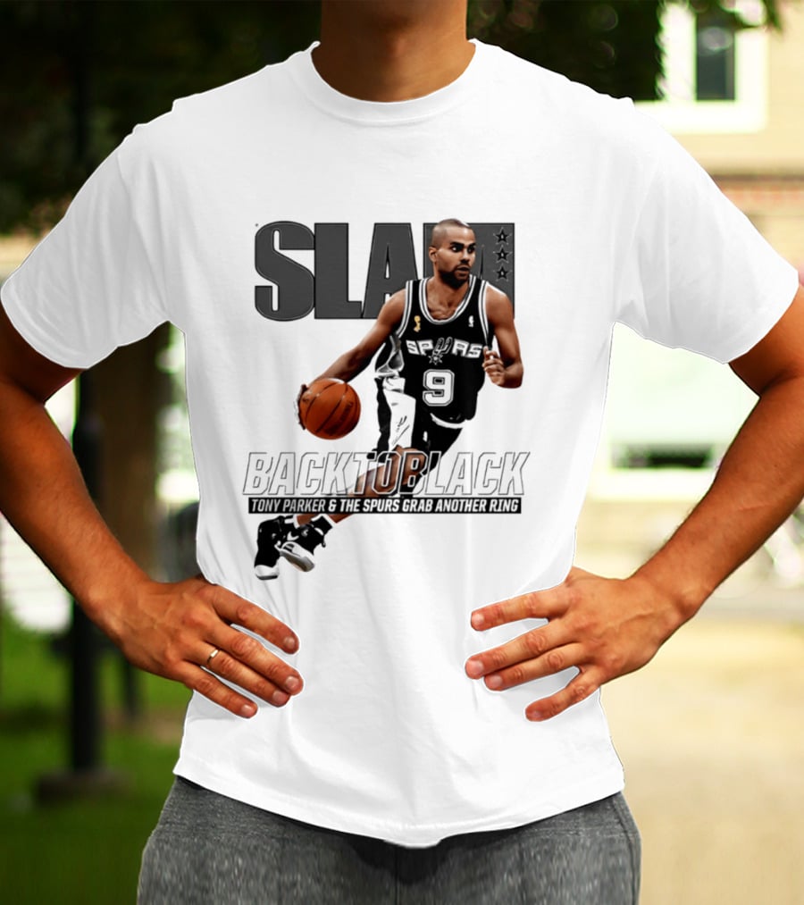SLAM Back To Black San Antonio Spurs Tony Parker 9 Spurs Grab Another Ring T-Shirt