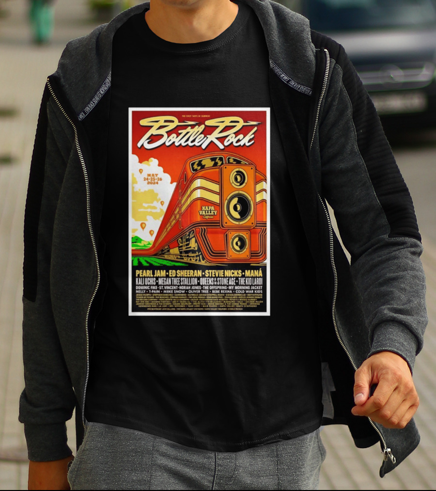 BottleRock Napa Valley May 24 26 2024 Pearl Jam Ed Sheeran Stevie Nicks Maná Napa Valley California T-Shirt