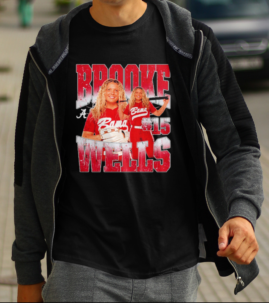 Brooke Wells Bama Softball #15 Player Collage Alabama T-Shirt