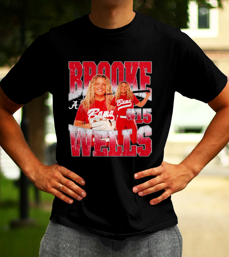 Brooke Wells Bama Softball #15 Player Collage Alabama T-Shirt