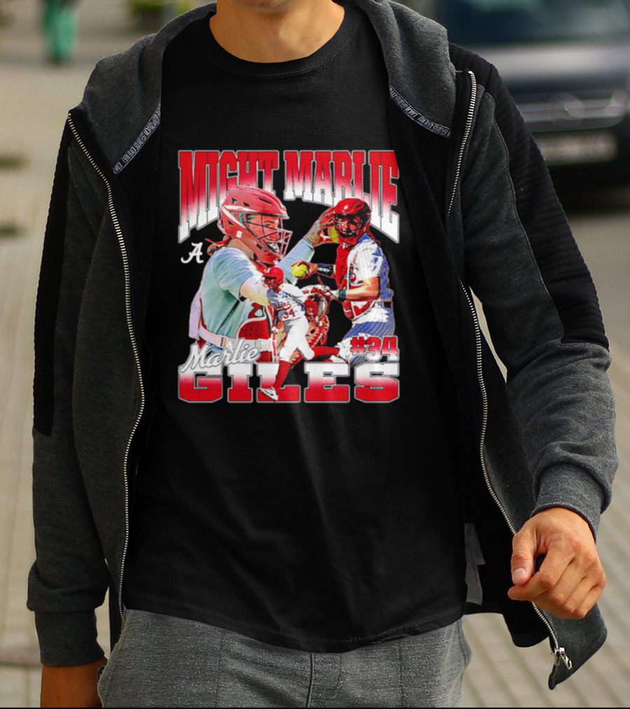 Might Marlie Giles #34 Alabama Softball Player Collage T-Shirt