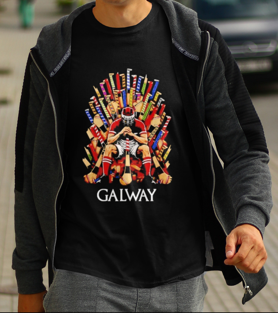 Game Of Hurls Galway Thrones Hurley Sticks Player Iconic Seat T-Shirt