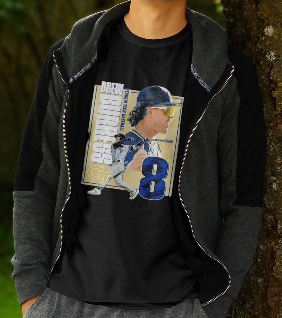 Drew Burress Georgia Tech Baseball Athlete Number 8 T-Shirt