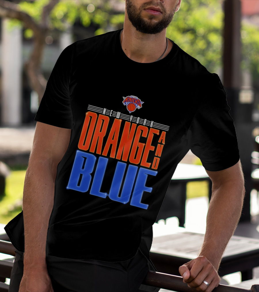 New York Knicks Orange And Blue Neon T-Shirt
