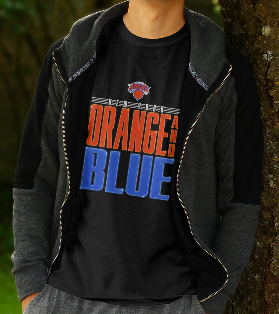 New York Knicks Orange And Blue Neon T-Shirt