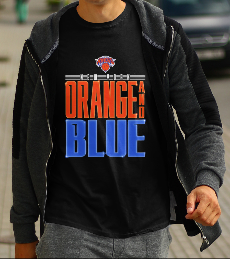 New York Knicks Orange And Blue Neon T-Shirt
