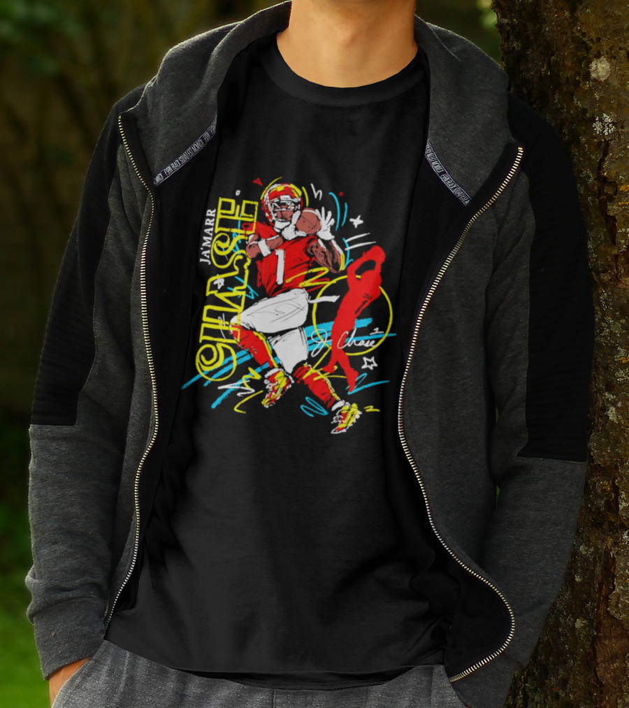 Ja'Marr Chase Cincinnati Bengals Number 1 Scribble Paint T-Shirt