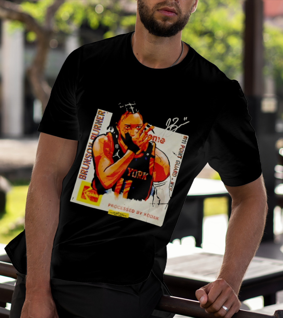 New York Knicks Jalen Brunson Burner #11 Point Guard Processed By Kodak T-Shirt