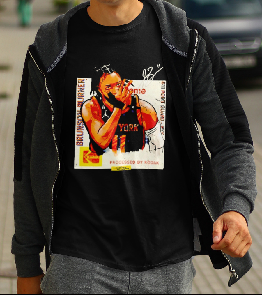 New York Knicks Jalen Brunson Burner #11 Point Guard Processed By Kodak T-Shirt