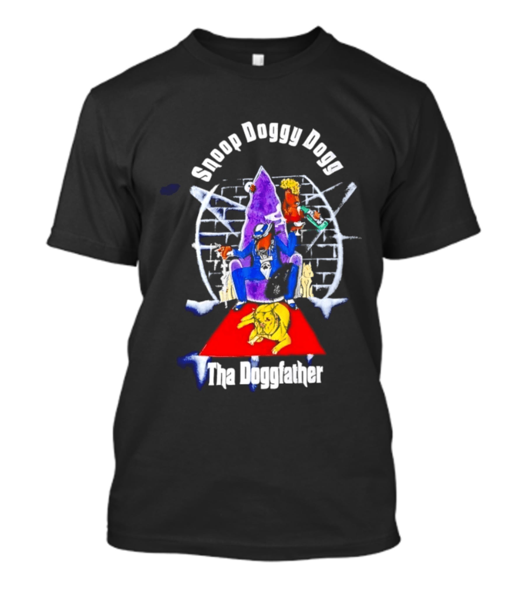 Snoop Doggy Dogg Tha Doggfather 1990 Brick Wall Throne حجر T-Shirt