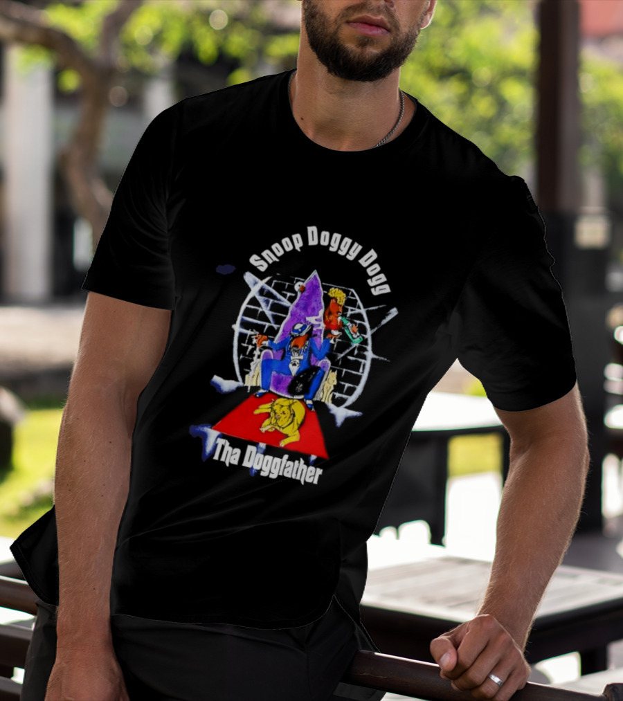 Snoop Doggy Dogg Tha Doggfather 1990 Brick Wall Throne حجر T-Shirt