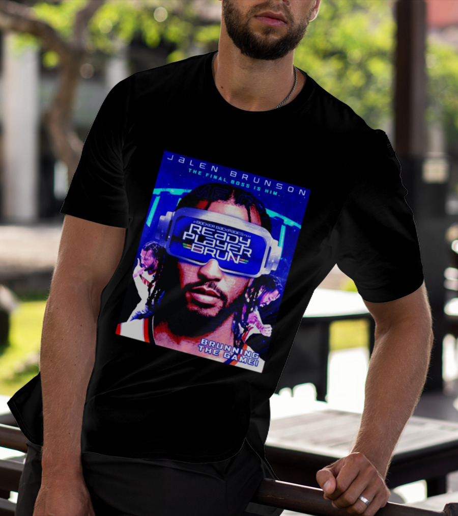 Jalen Brunson NY Knicks Ready Player Brun The Final Boss Brunning The Game T-Shirt