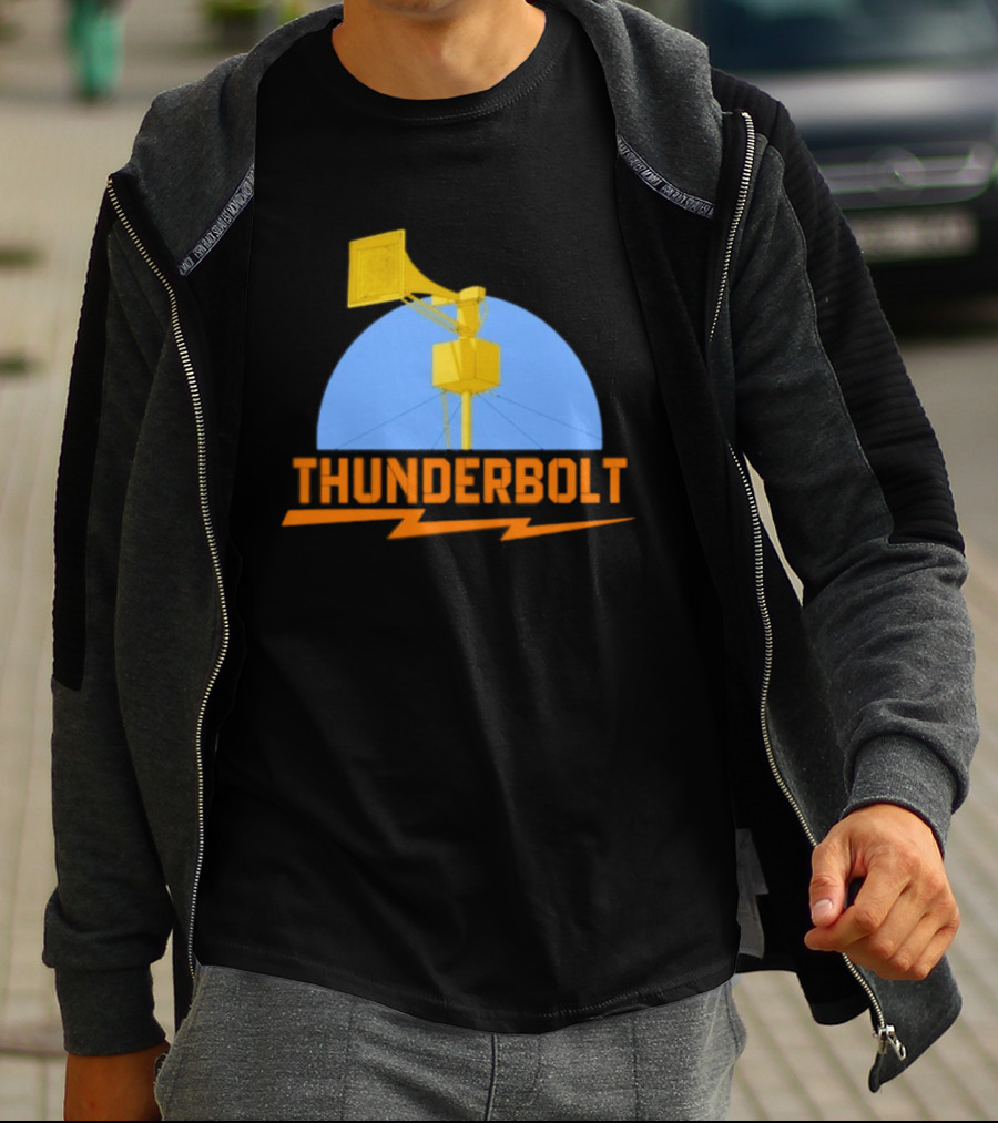 Thunderbolt Civil Defense Siren Lightning Bolt Black T-Shirt
