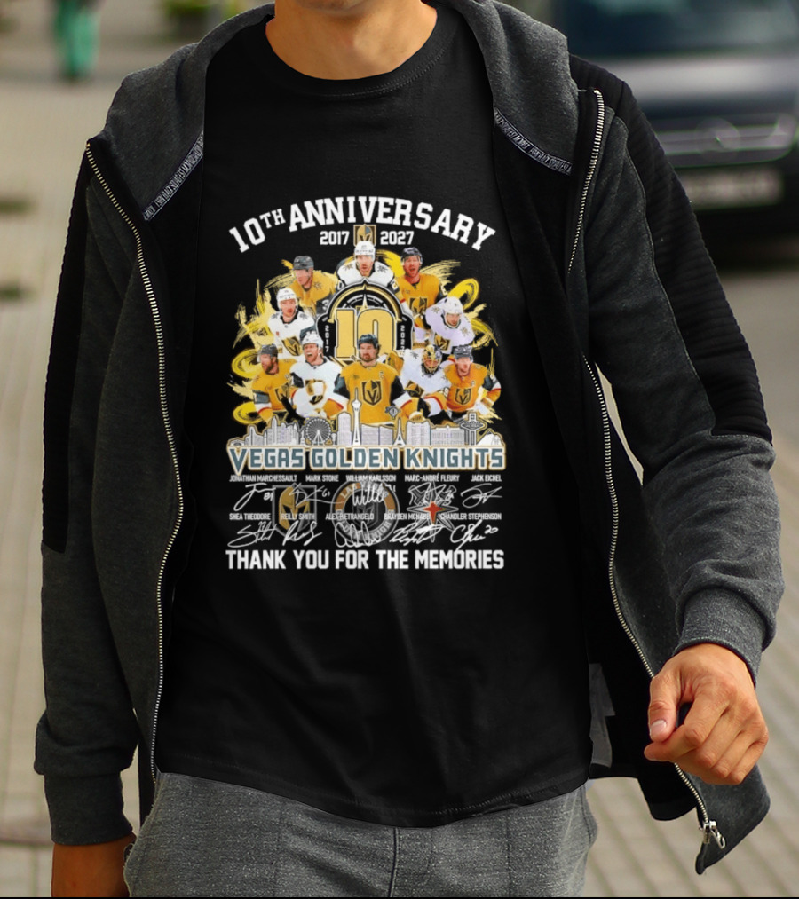 Vegas Golden Knights 10th Anniversary 2017 2027 Thank You For The Memories T-Shirt