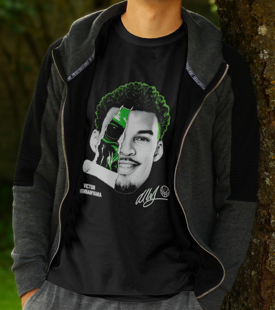 Victor Wembanyama Alien Torn Creature Signature T-Shirt