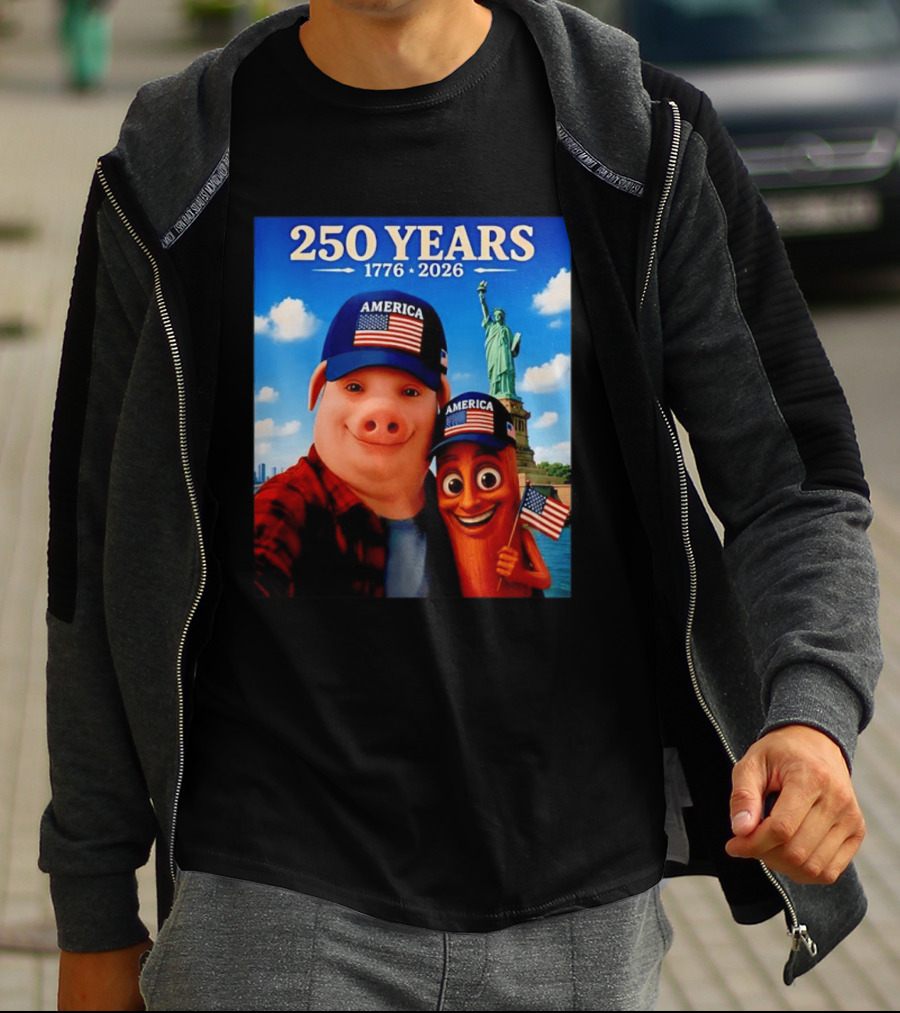250 Years 1776 2026 America Tung Tung Tung Sahur Statue Of Liberty T-Shirt