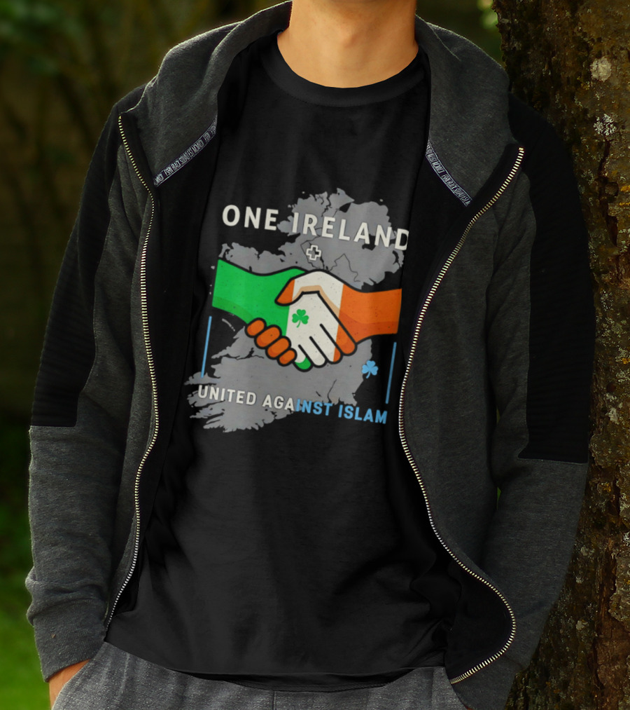 Ireland One Ireland Handshake Map United Against Islam T-Shirt