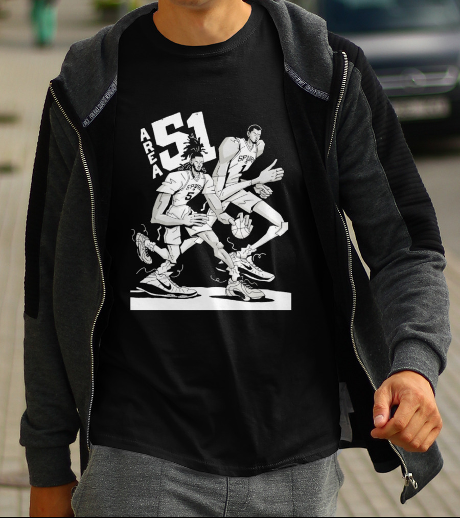 Spurs Area 51 Basketball Duo Aliens T-Shirt