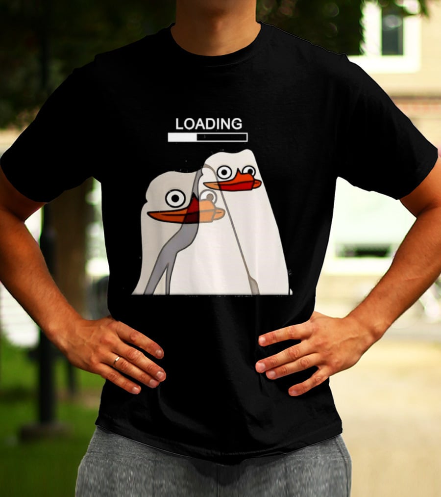 LOADING Penguins With Loading Bar Visual Effect T-Shirt
