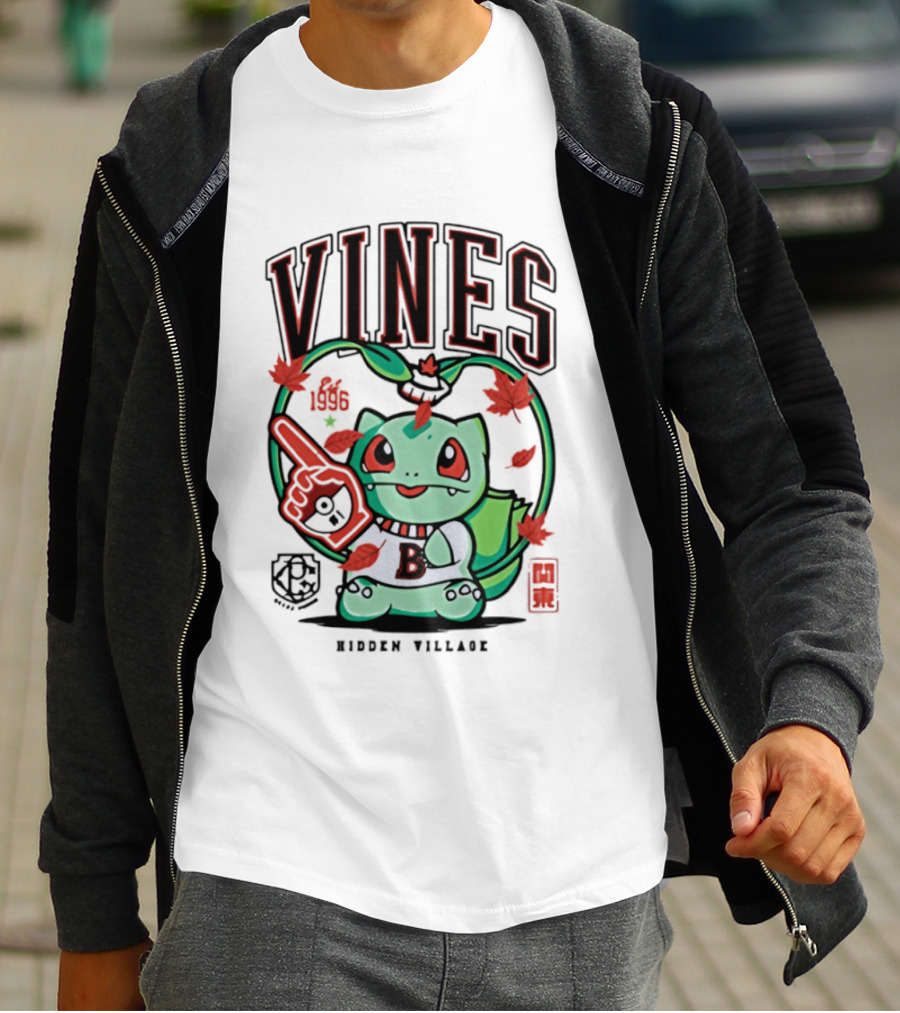 Vines Bulbasaur Hidden Village Varsity League 1996 T-Shirt