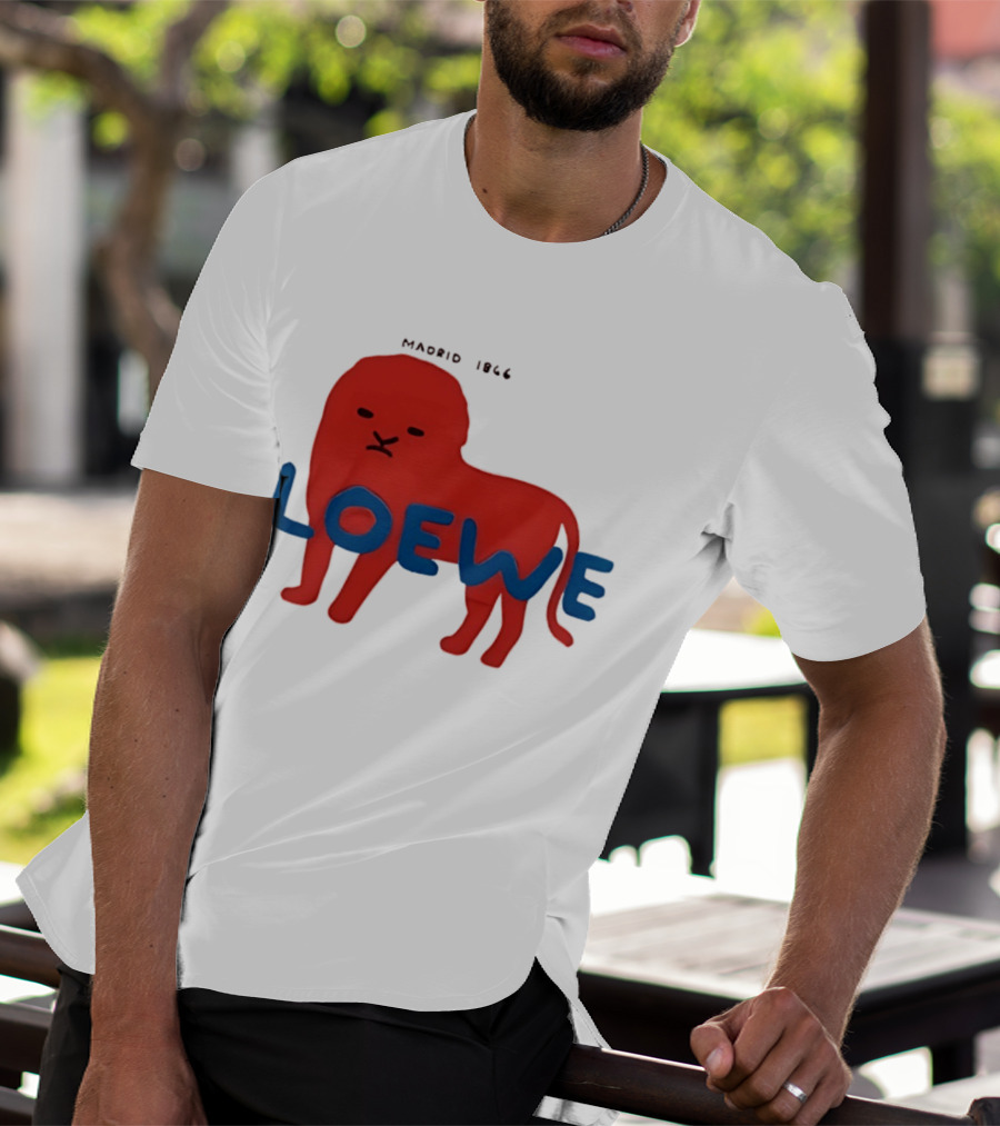 LOEWE Madrid 1866 Red Lion Blue T-Shirt